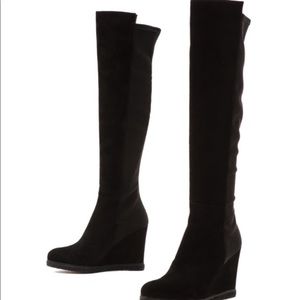 Stuart Weitzman Demiswoon Black Wedge Boots 5M